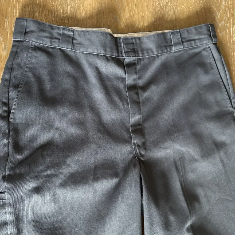 Rare Vintage Dickies Elite Metal Clasp Work Shorts Dark Grey Sz 40X12 Very Clea